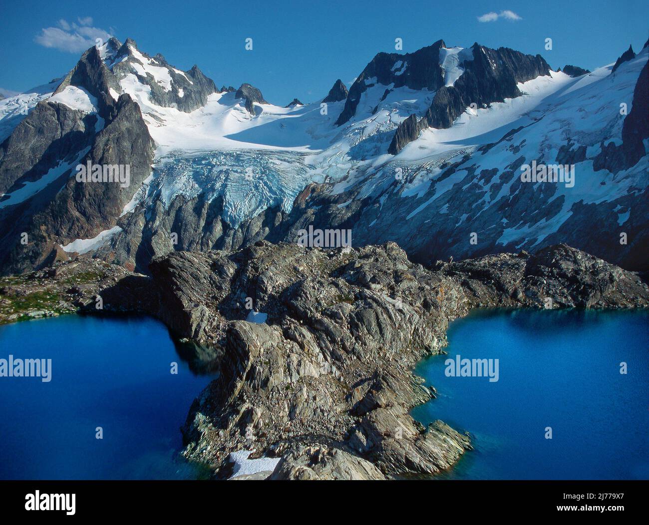 White Rock Lakes, Glacier Peak Wilderness, North Cascade Mountains, Washington Foto Stock