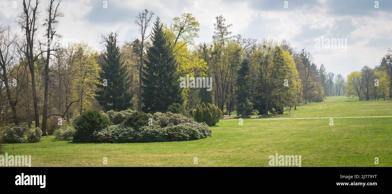 Il parco del castello di Karvina Frystat, una delle principali attrazioni della città Foto Stock