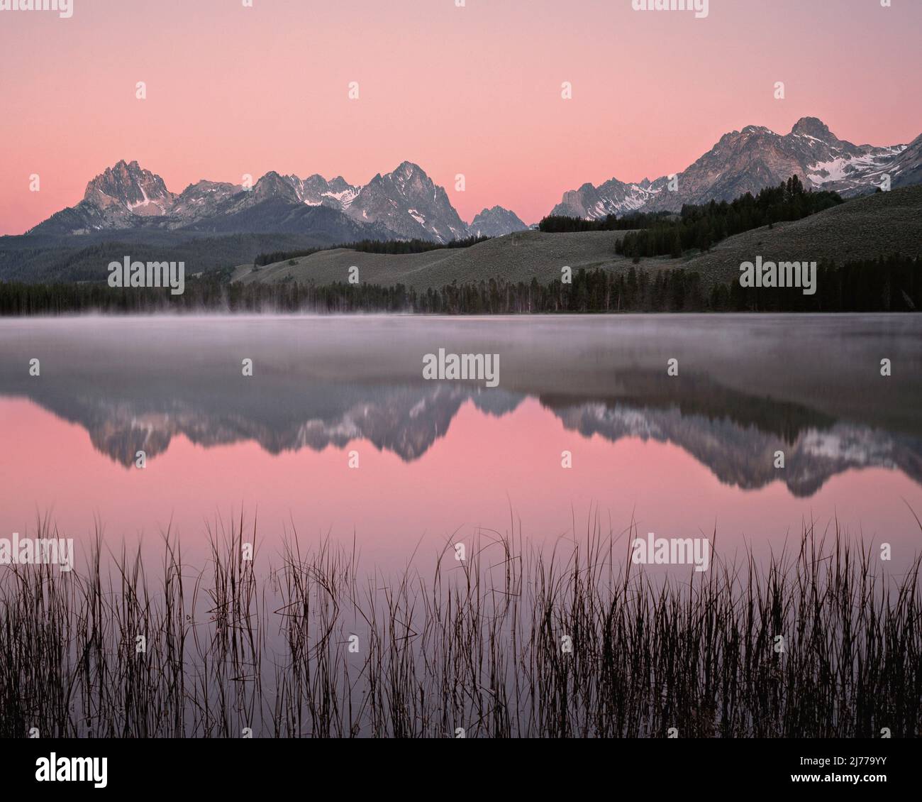Lago di Redfish e Sawtooth Range, Idaho Foto Stock
