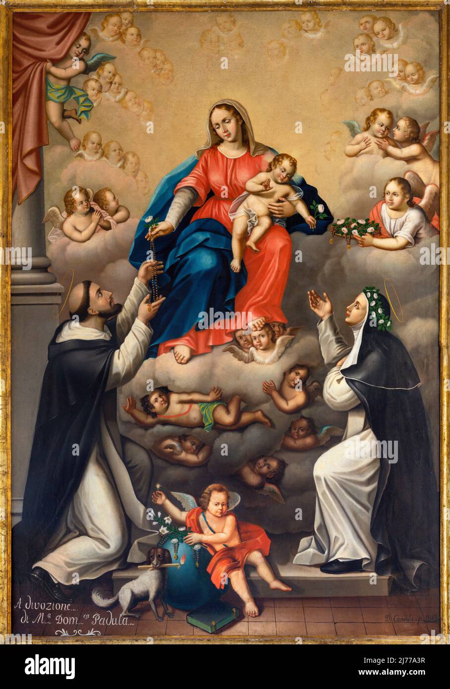 Matera - la pittura barocca della Madonna con San Giovanni della Croce e Teresa d'Avila la chiesa Chiesa di San Francesco Assisi Foto Stock