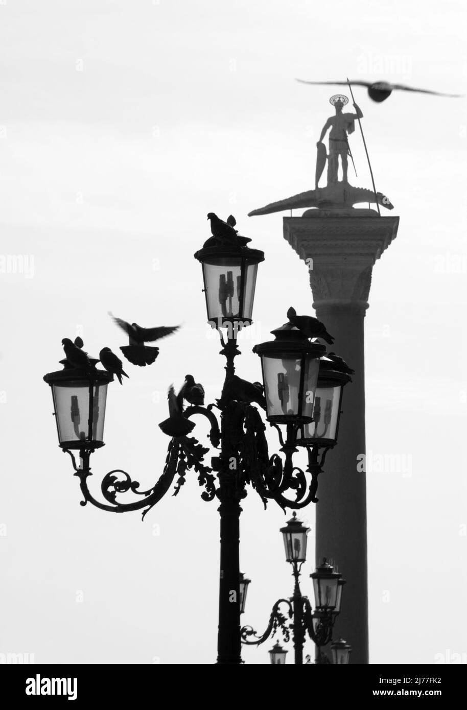 La colonna di San Marco in Piazza San Marco. Foto Stock