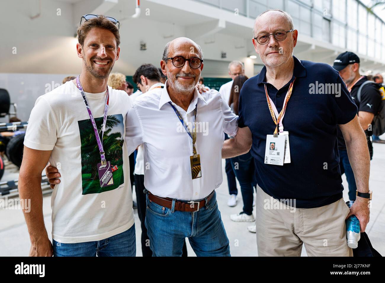 MILLE Richard, GROSJEAN Romain durante la Formula 1 Crypto.com Miami Grand Prix 2022, 5th round del FIA Formula uno World Championship 2022, sull'Autodromo Internazionale di Miami, dal 6 al 8 maggio 2022 a Miami Gardens, Florida, Stati Uniti d'America - Foto Julien Delfosse / DPPI Foto Stock