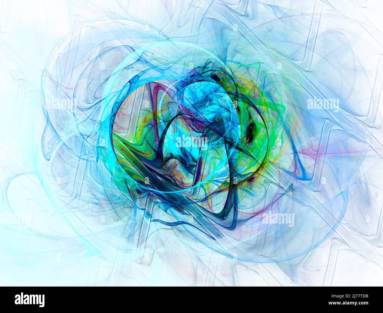 Sfondo frattale astratto con motivo geometrico colorato, design di arte digitale che mostra una struttura complessa e forme energetiche brillanti Foto Stock