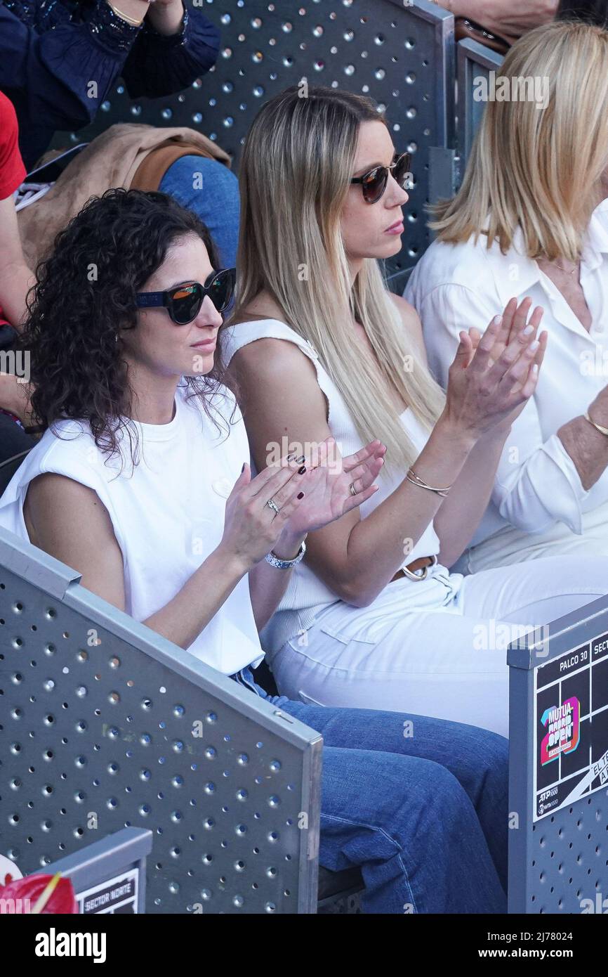Xisca Perello e María Isabel Nadal visti durante il Mutua Madrid Open a Madrid. Foto Stock