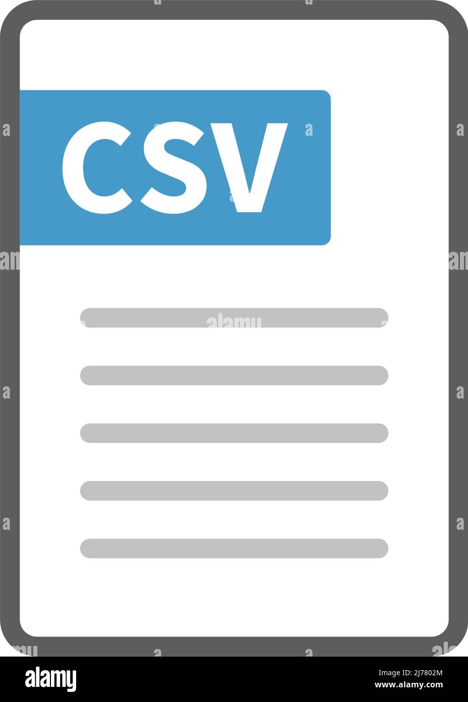 Icona file CSV. Importare ed esportare file. Vettore modificabile. Illustrazione Vettoriale