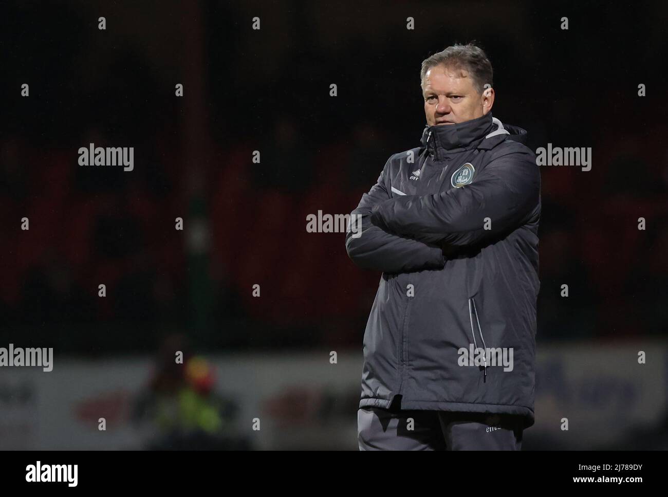 Il responsabile di Crawley John Yems ha visto durante la partita di EFL League due fra Swindon Town e Crawley Town al campo di contea di controllo di energia. 2nd febbraio 2022 Foto Stock