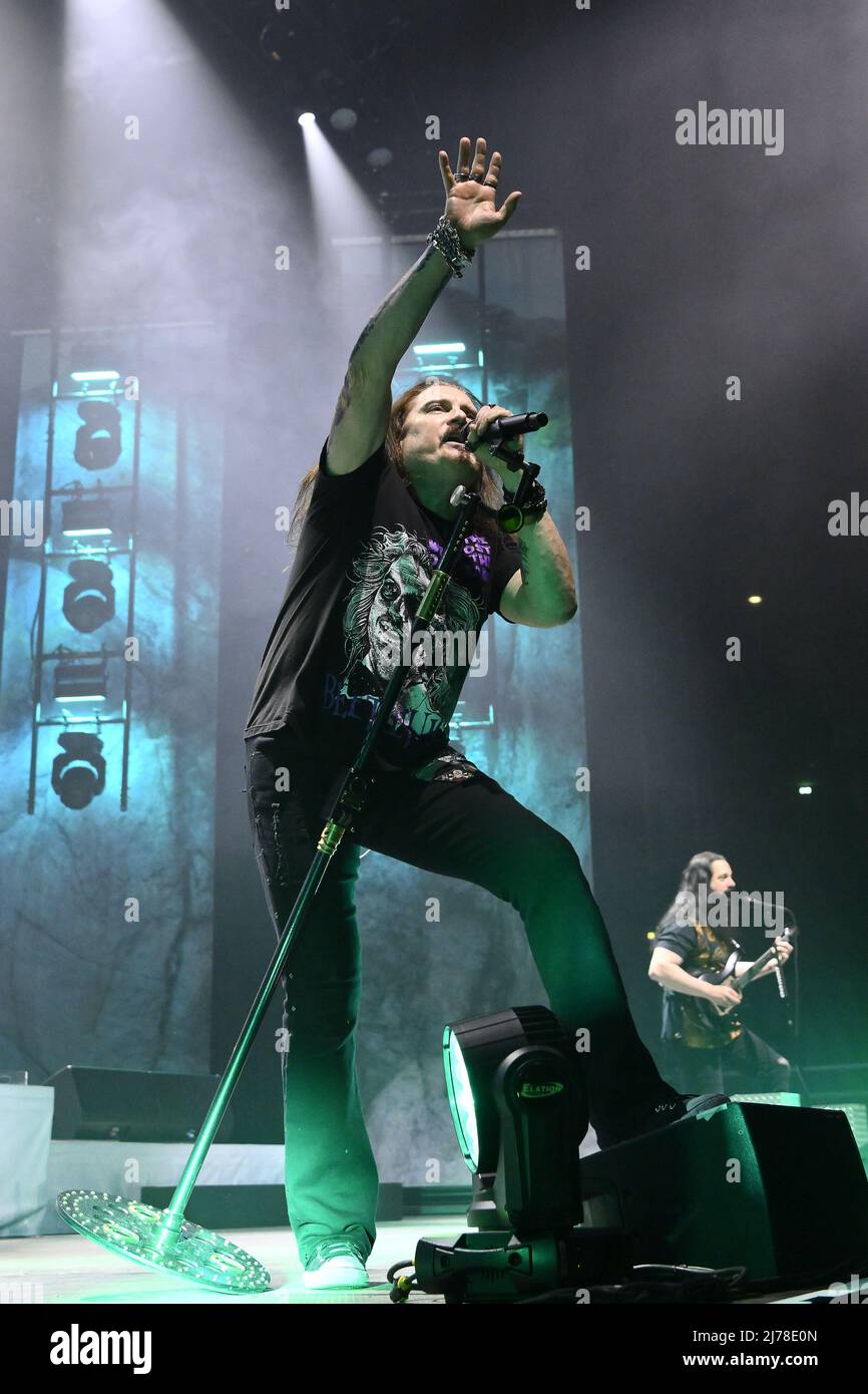 James LaBrie durante il concerto del Dream Theatre Top of the World Tour 2022, 6th maggio 2022, a PalaEur, Roma, Italia. Foto Stock