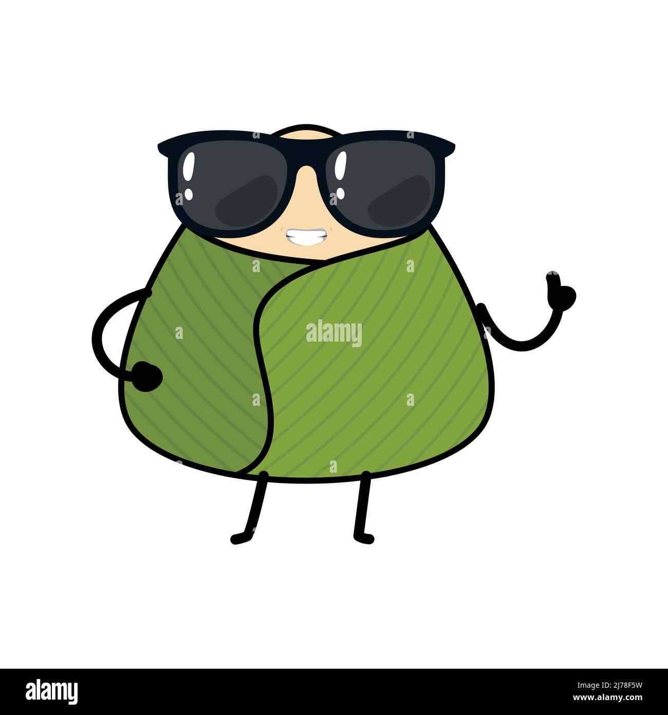 Tradizionale festival cinese Dragon Boat Festival Dragon Zongzi illustrazione disegnata a mano Illustrazione Vettoriale