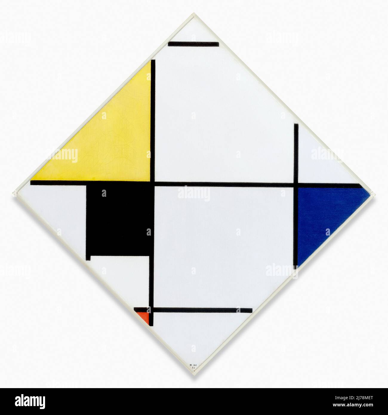 Composizione a losanga con giallo, nero, blu, rosso e grigio. Piet Mondrian. 1921 Foto Stock