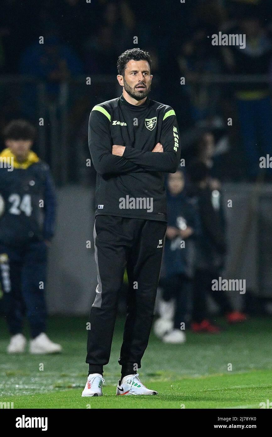 Fabio Grosso allenatore di Frosinone durante la partita di calcio allo Stadio Benito Stirpe, Frosinone / Pisa il 6 maggio 2022 a Frosinone, Italia. (Foto di AllShotLive/Sipa USA) Foto Stock