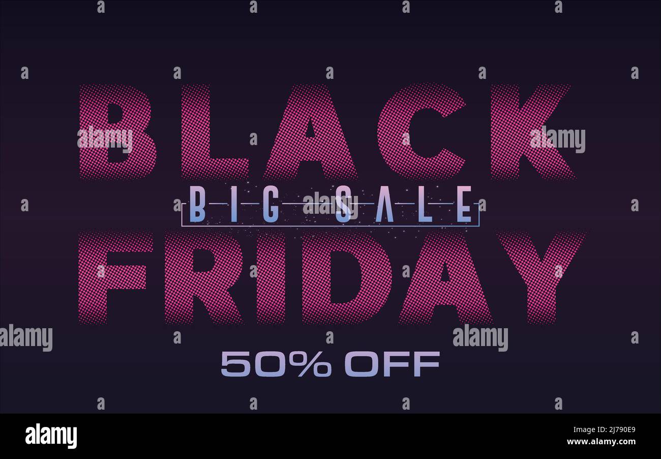 Semplice disegno tipografico del BlackFriday. Illustrazione Vettoriale
