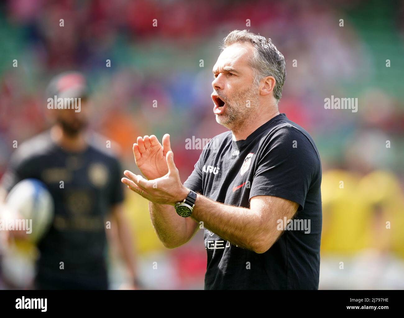 L'allenatore di Toulouse Head Ugo Mola prima della partita finale del quarto della Heineken Champions Cup all'Aviva Stadium di Dublino. Data foto: Sabato 7 maggio 2022. Foto Stock