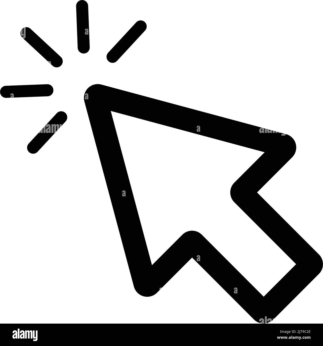 Fare clic con il cursore del mouse. Fare clic con il cursore. Vettore modificabile. Illustrazione Vettoriale