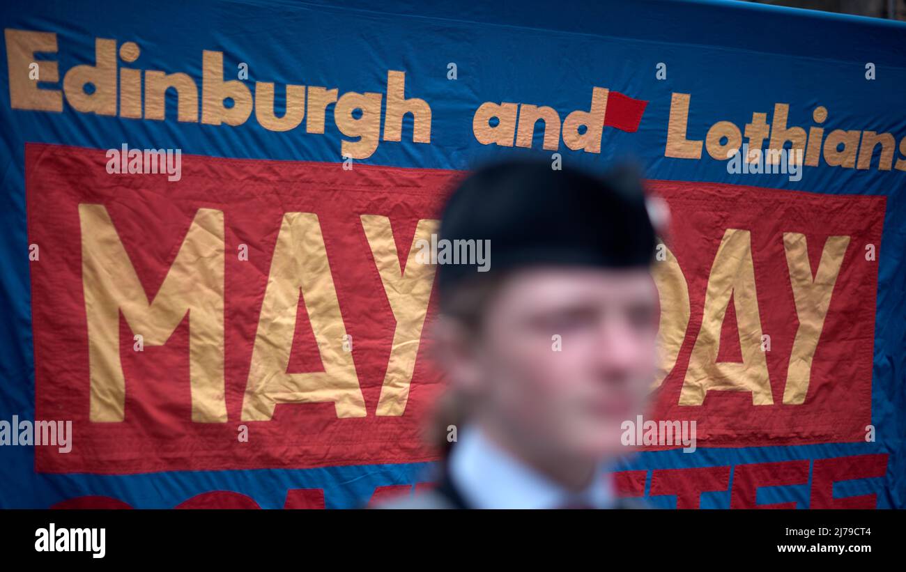 Edimburgo Scozia, Regno Unito maggio 07 2022. Centinaia prendono parte al mese di maggio marzo e Rally che parte da Johnston Terrace e ha fatto il suo percorso attraverso la città. Credit sst / alamy live news Foto Stock