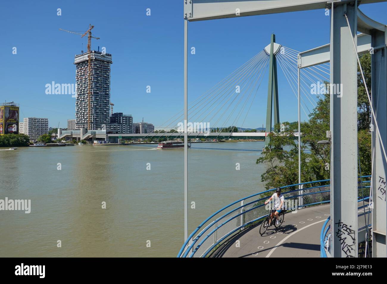 Wien, Donau, Baustelle des Marina Towers Foto Stock