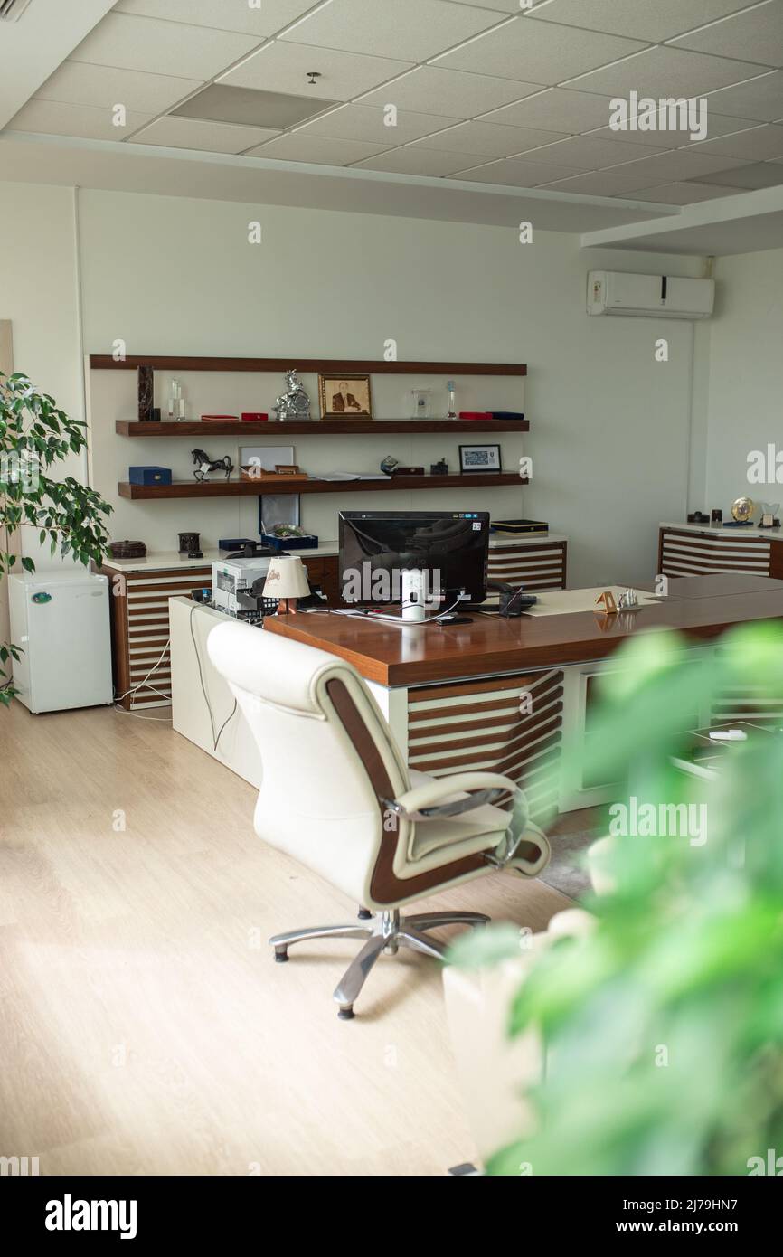 l'ufficio del direttore. Il posto di lavoro del capo in ufficio. Foto Stock