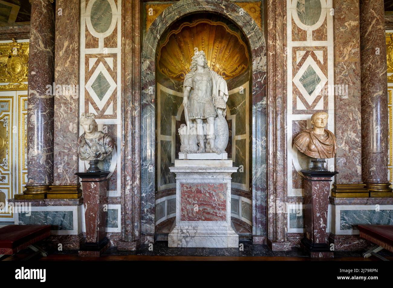 Interno della reggia di Versailles. Camera Venus. Foto Stock