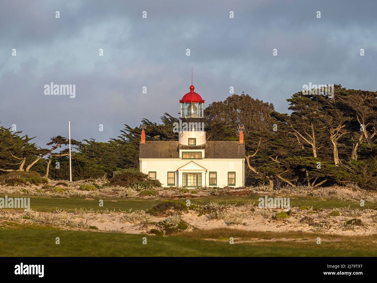 Faro di Pinos Point. Pacific Grove, California, Stati Uniti. Foto Stock