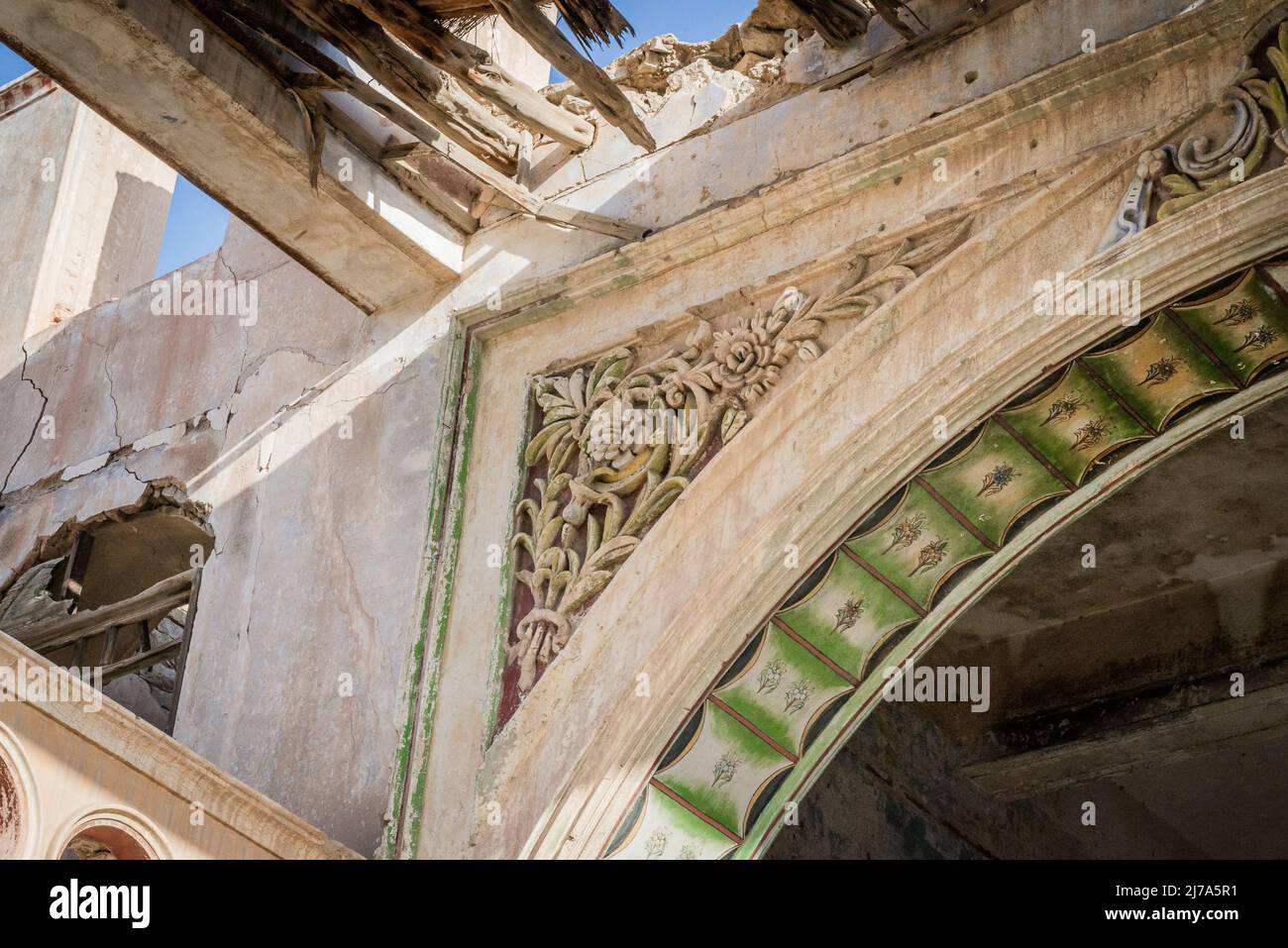 Abbandonato Abdullah al-Suleiman palace, Mecca provincia, Taïf, Arabia Saudita Foto Stock