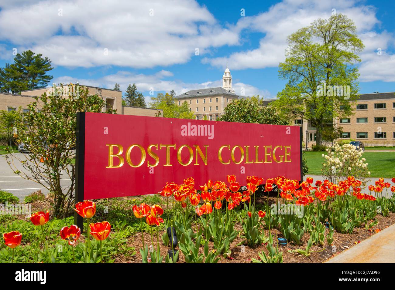 Insegna e mappa del campus a Boston College Brighton Campus, Brighton, città di Boston, Massachusetts ma, USA. Foto Stock