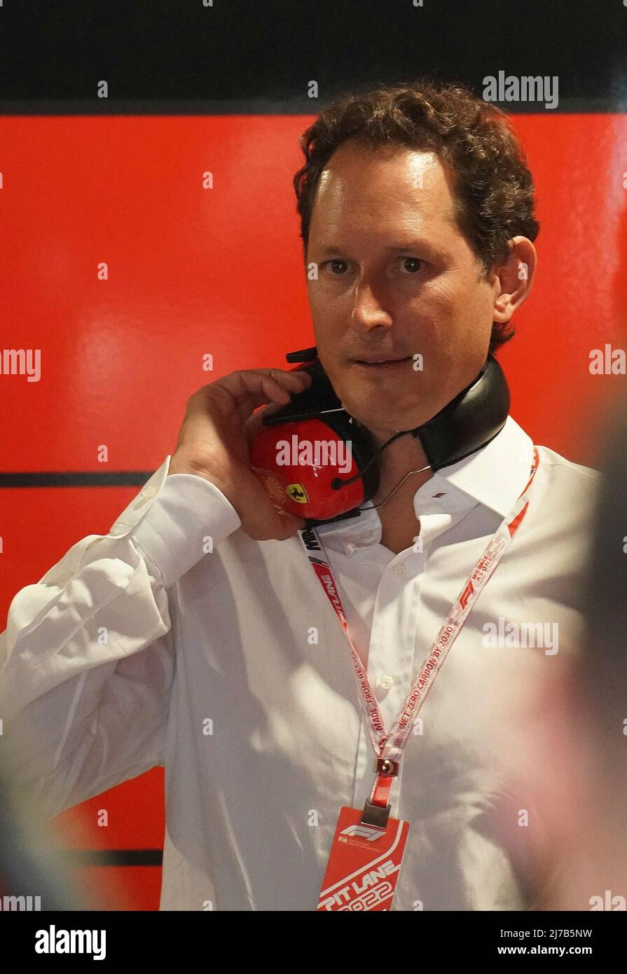 05/07/2022, Miami International Autodrome, Miami, FORMULA 1 CRYPTO.COM MIAMI GRAND PRIX, nella foto John Elkann è Presidente e Amministratore Delegato di Exor, la holding della famiglia italiana Agnelli, che detiene le azioni in Ferrari e l'automobilista Fiat. Foto Stock