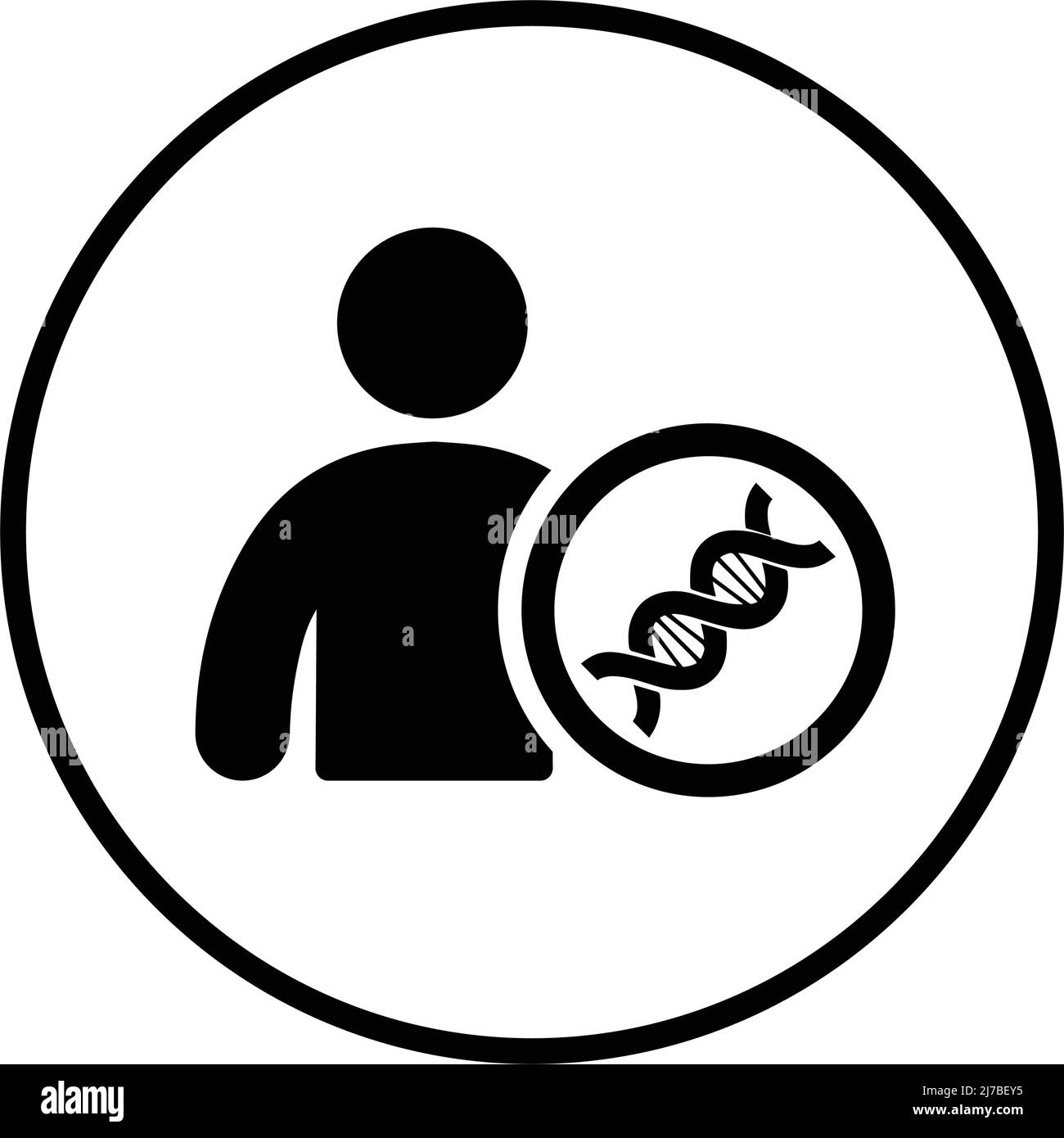 L'icona del DNA umano biologico è utilizzata nella progettazione e nello sviluppo di siti web, commerciali, stampa, web o qualsiasi tipo di progetto di progettazione. Illustrazione Vettoriale