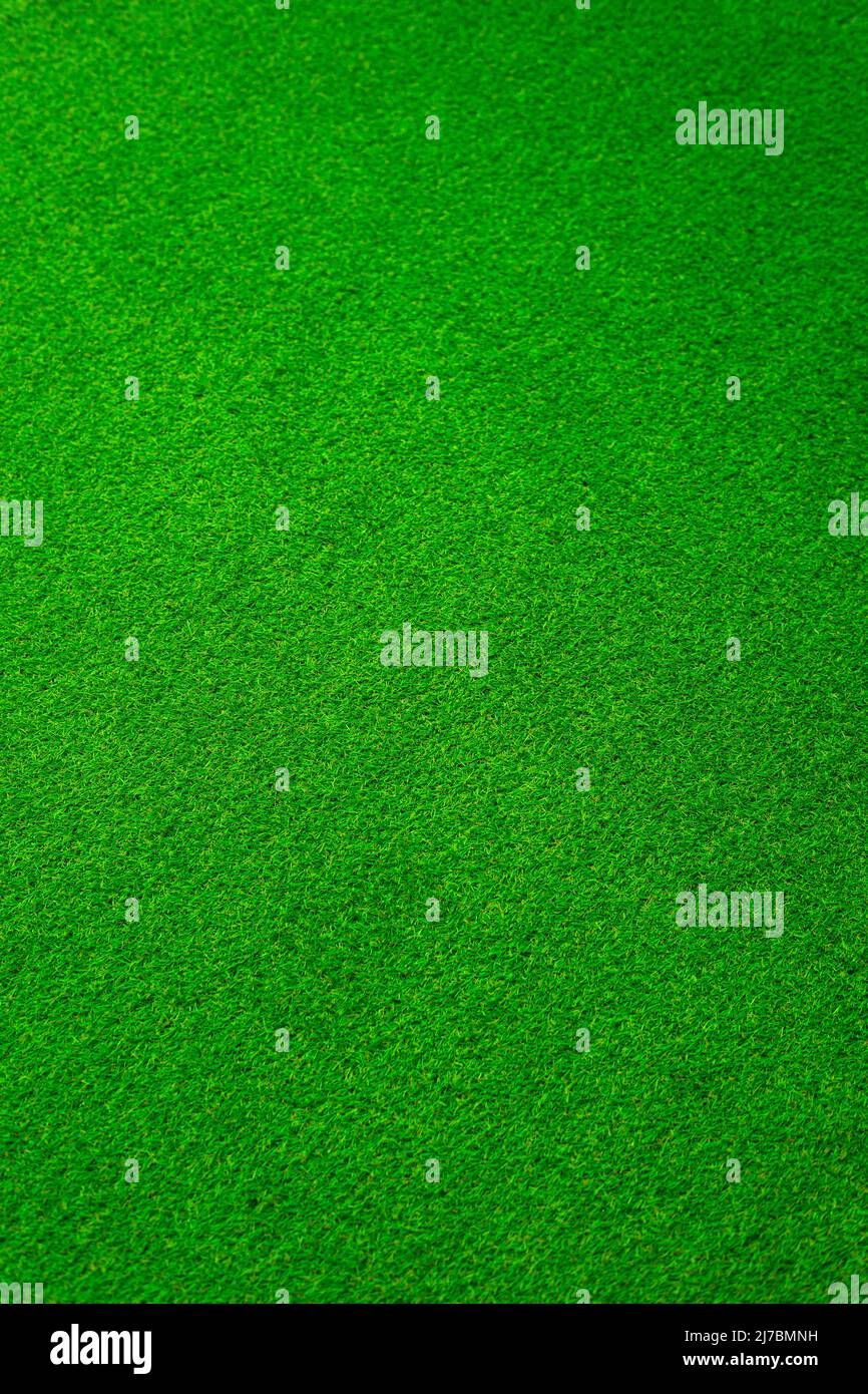 Erba artificiale texture dall'alto che riempie l'intero telaio Foto Stock
