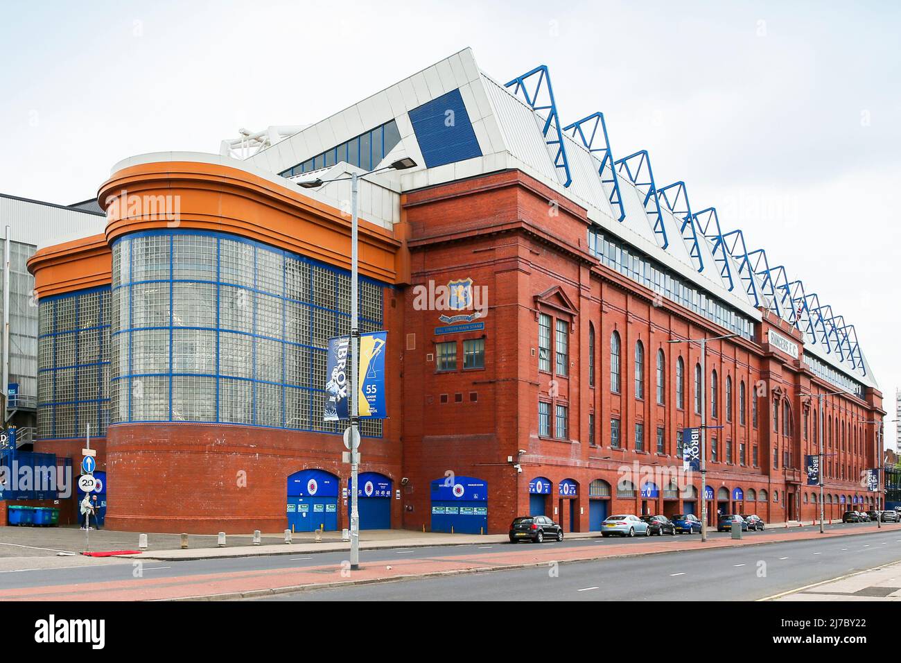 Ingresso allo stadio di calcio Ibrox, sede del Rangers FC, Glasgow, Scozia, Regno Unito Foto Stock