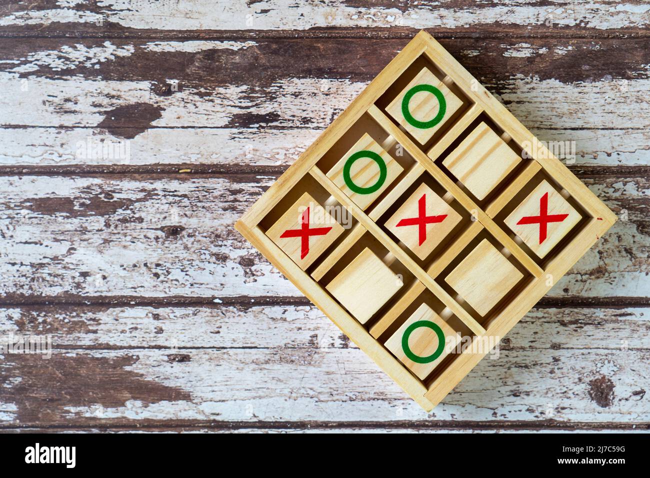 TIC tac punta legno fatto casa gioco. Foto Stock