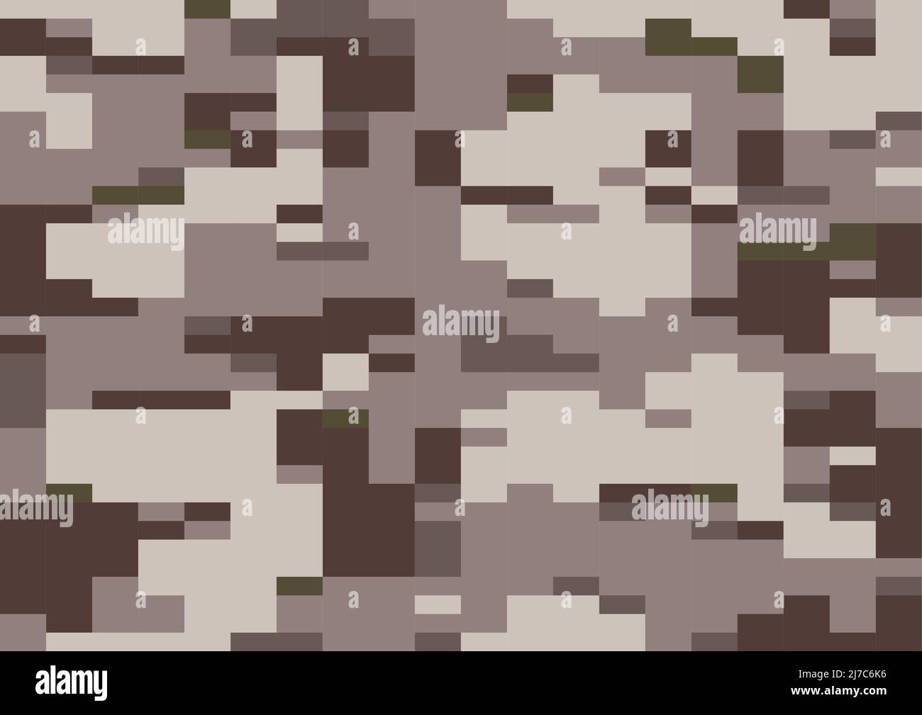 Camouflage in polvere marrone, motivo senza cuciture. vettore camo digi, texture moderna a 8bit pixel, design digicamo Illustrazione Vettoriale