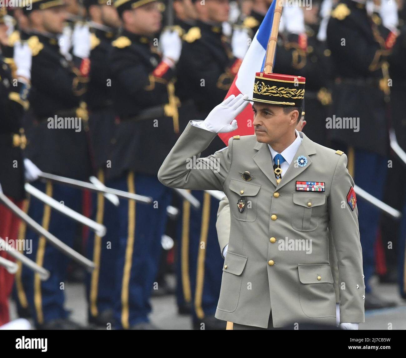 Parigi, Francia. 08th maggio 2022. Francia, PARIGI, 2022-05-08. Commemorazione del maggio 8 di Emmanuel Macron, Presidente francese . Fotografia di Credit: francois pauletto/Alamy Live News Foto Stock