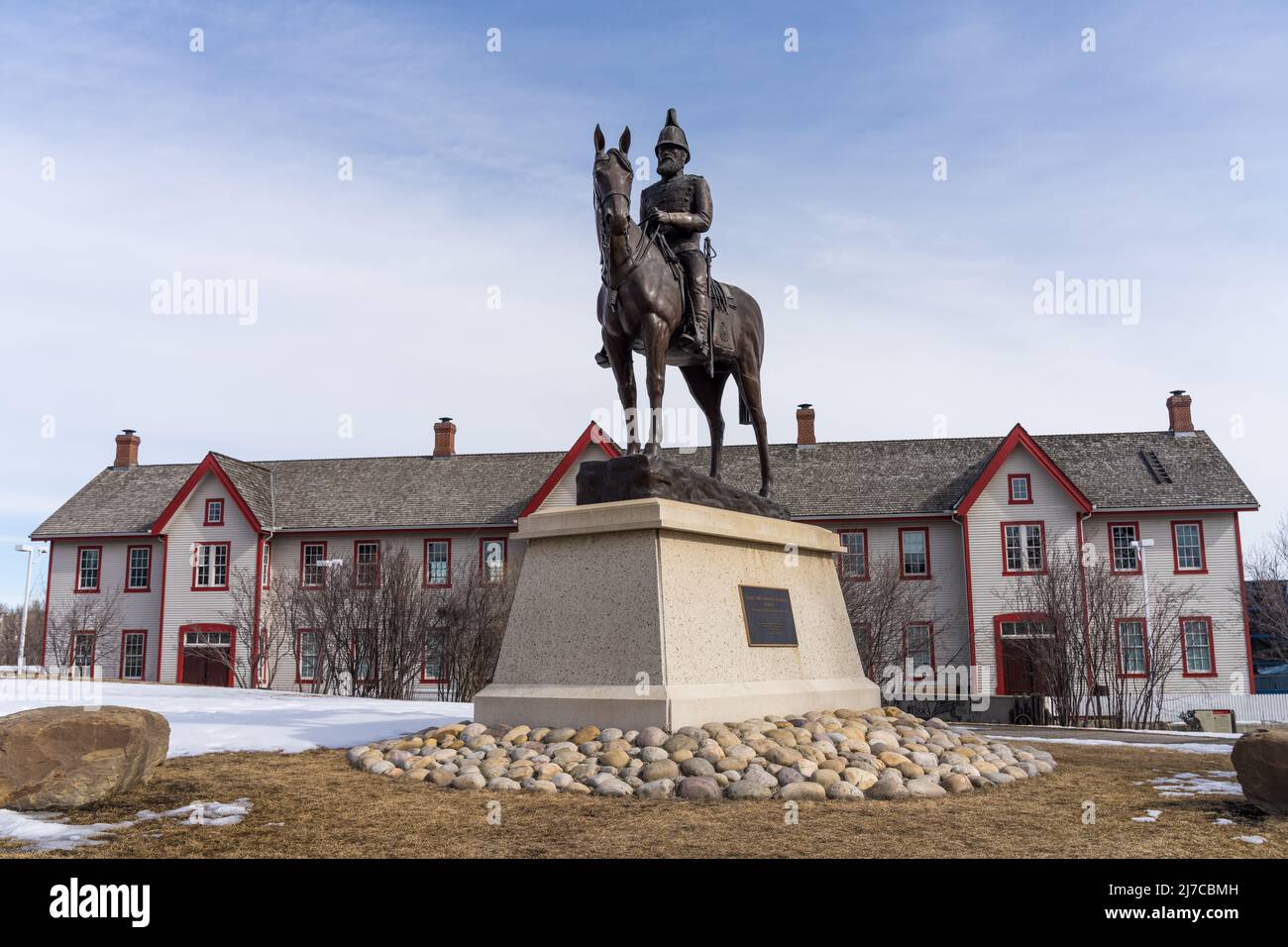 Calgary, AB, Canada - Marzo 14 2022 : Fort Calgary National Historic Site of Canada. Foto Stock