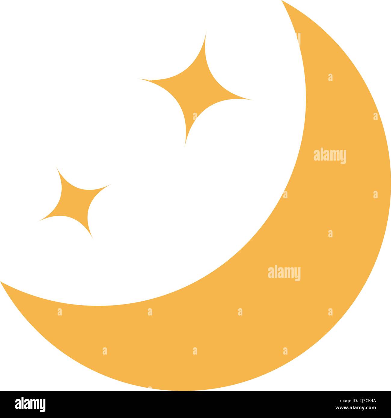 Icona Crescent moon e glitter. Vettore modificabile. Illustrazione Vettoriale