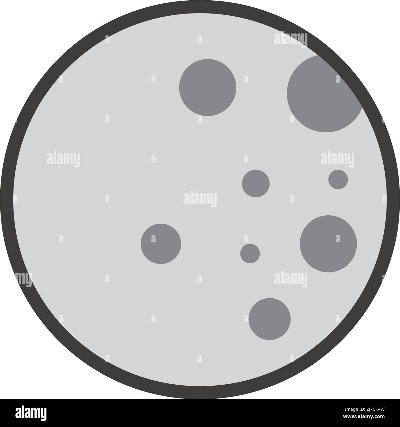 Un'icona della luna con crateri. Vettore modificabile. Illustrazione Vettoriale