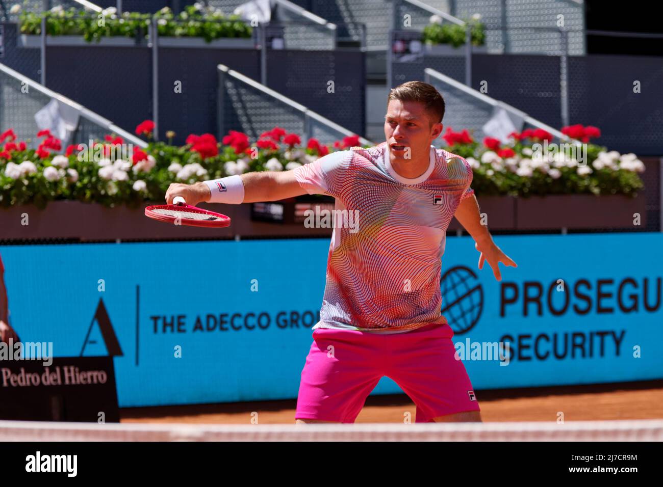 Madrid, Spagna. 08 maggio 2022. Tennis: Mutua Madrid Torneo di tennis aperto - Madrid, Doppia partita, uomini, finale: Wesley Koolhof (NED) e Neal Skupski V Juan Sebastian Cabal (col) e Robert Farah (col). Credit: EnriquePSans/Alamy Live News Foto Stock