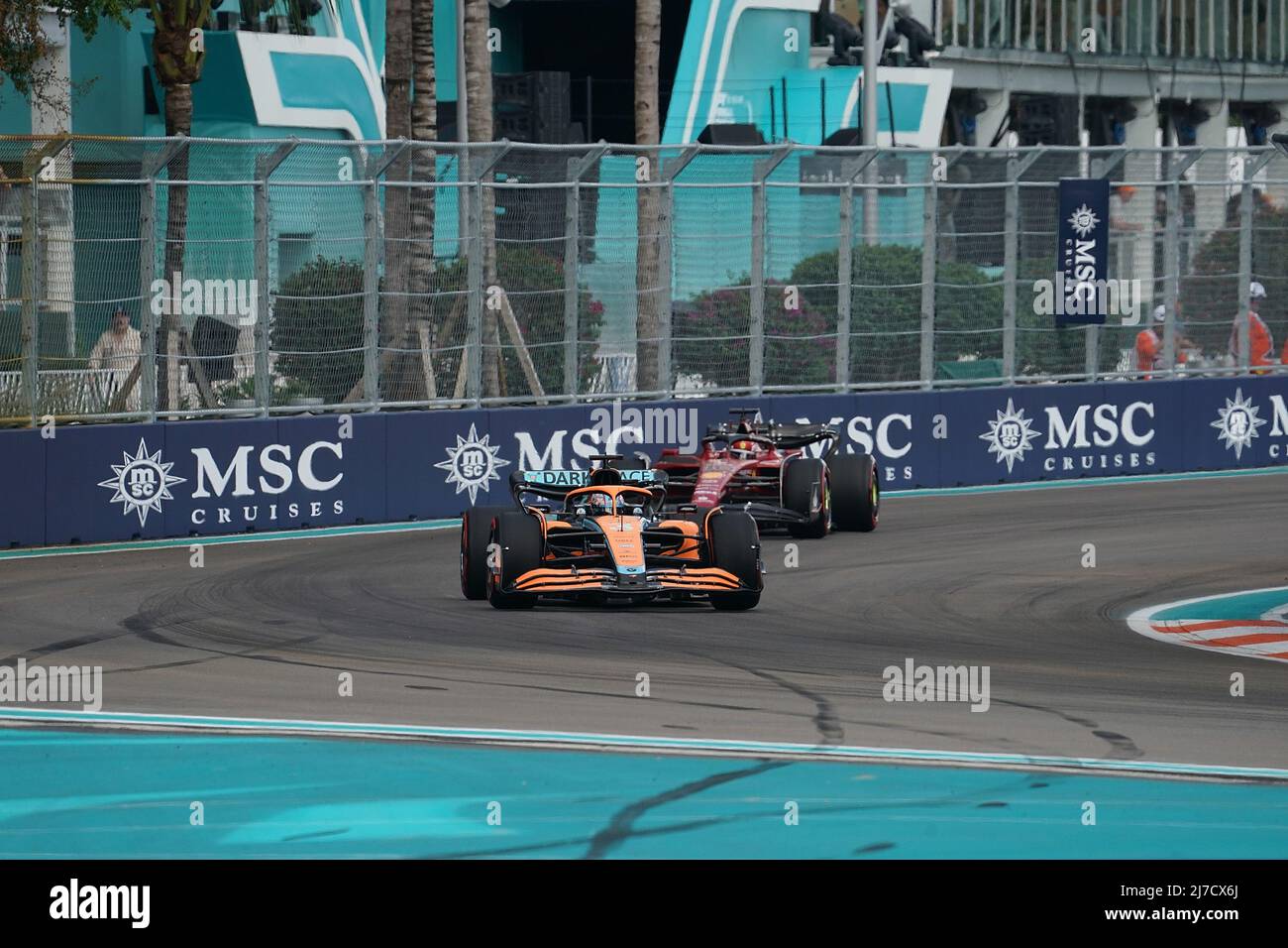 07.05.2022, Miami International Autodromo, Miami, FORMULA 1 CRYPTO.COM MIAMI GRAND PRIX&#XA;,im Bild&#XA;Daniel Ricciardo (AUS), McLaren F1 Team, Char Foto Stock