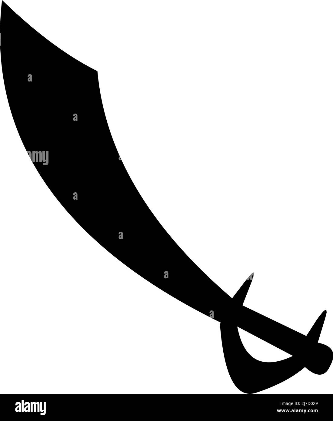 Illustrazione vettoriale della silhouette nera di una spada sciabola o pirata Illustrazione Vettoriale