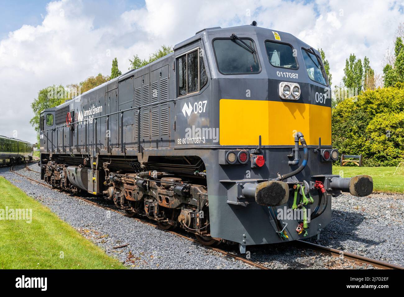 Irish Rail Locomotiva 087 a Inchicore Railway Works, Dublino, Irlanda. Foto Stock