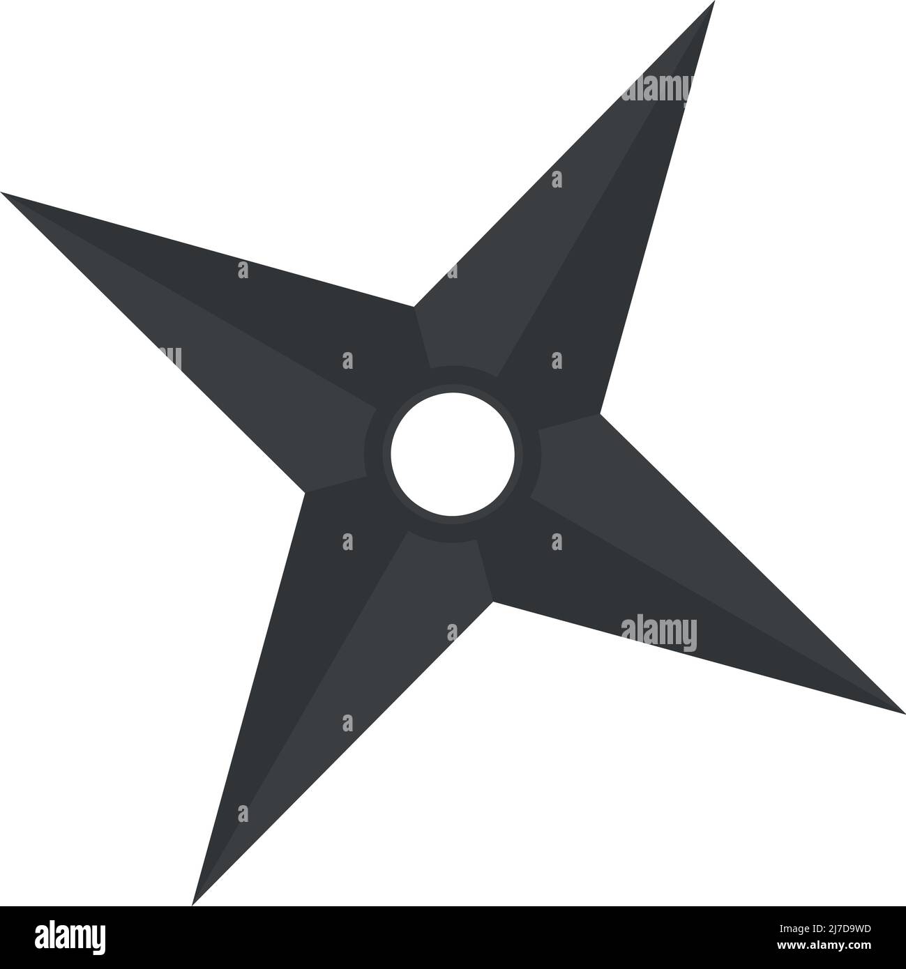 Illustrazione vettoriale di una stella shuriken o ninja Illustrazione Vettoriale