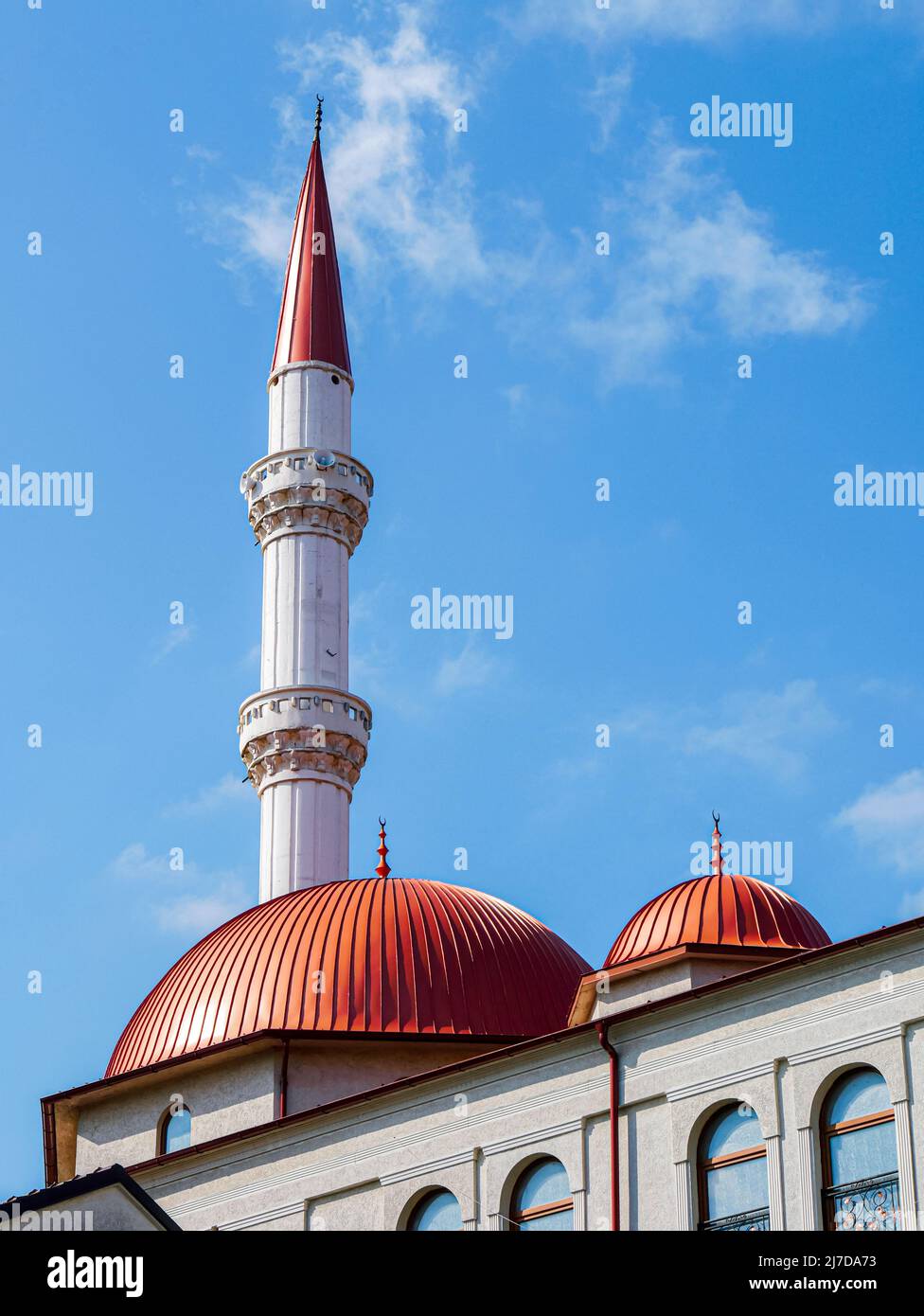 Xhamia Hatunije, Pristina, Kosovo - colpo di Minareto Foto Stock
