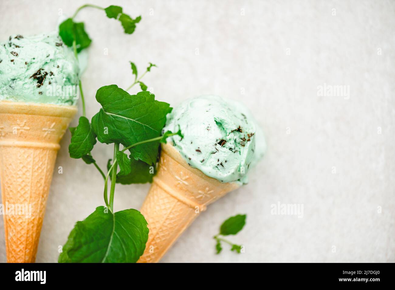 Gelato alla menta Choc chip Foto Stock