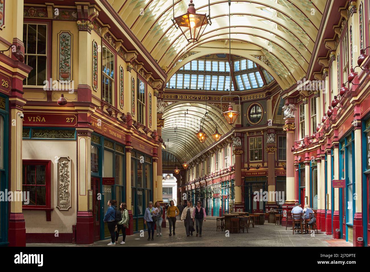 Leadenhall Market nella città di Londra, nel sud-est dell'Inghilterra Foto Stock