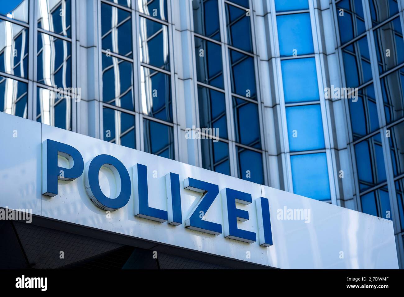 Polizia, costruzione di un'immagine simbolica dell'autorità di polizia, Foto Stock