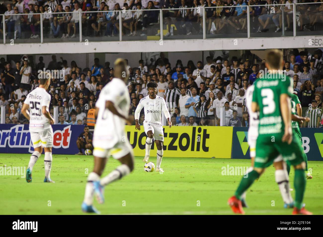 SP - Santos - 05/08/2022 - BRASILIANO A 2022, SANTOS X CUIABA - Bauermann Santos giocatore durante una partita contro Cuiaba allo stadio Vila Belmiro per il campionato brasiliano A 2022. Foto: Fernanda Luz/AGIF/Sipa USA Foto Stock