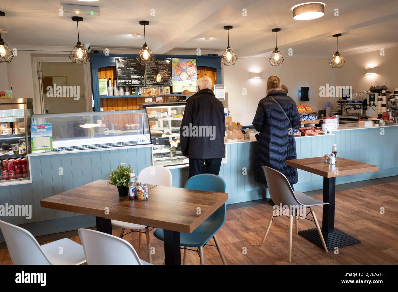 Interno del Café nel North Yorkshire Moors Center Danby Foto Stock