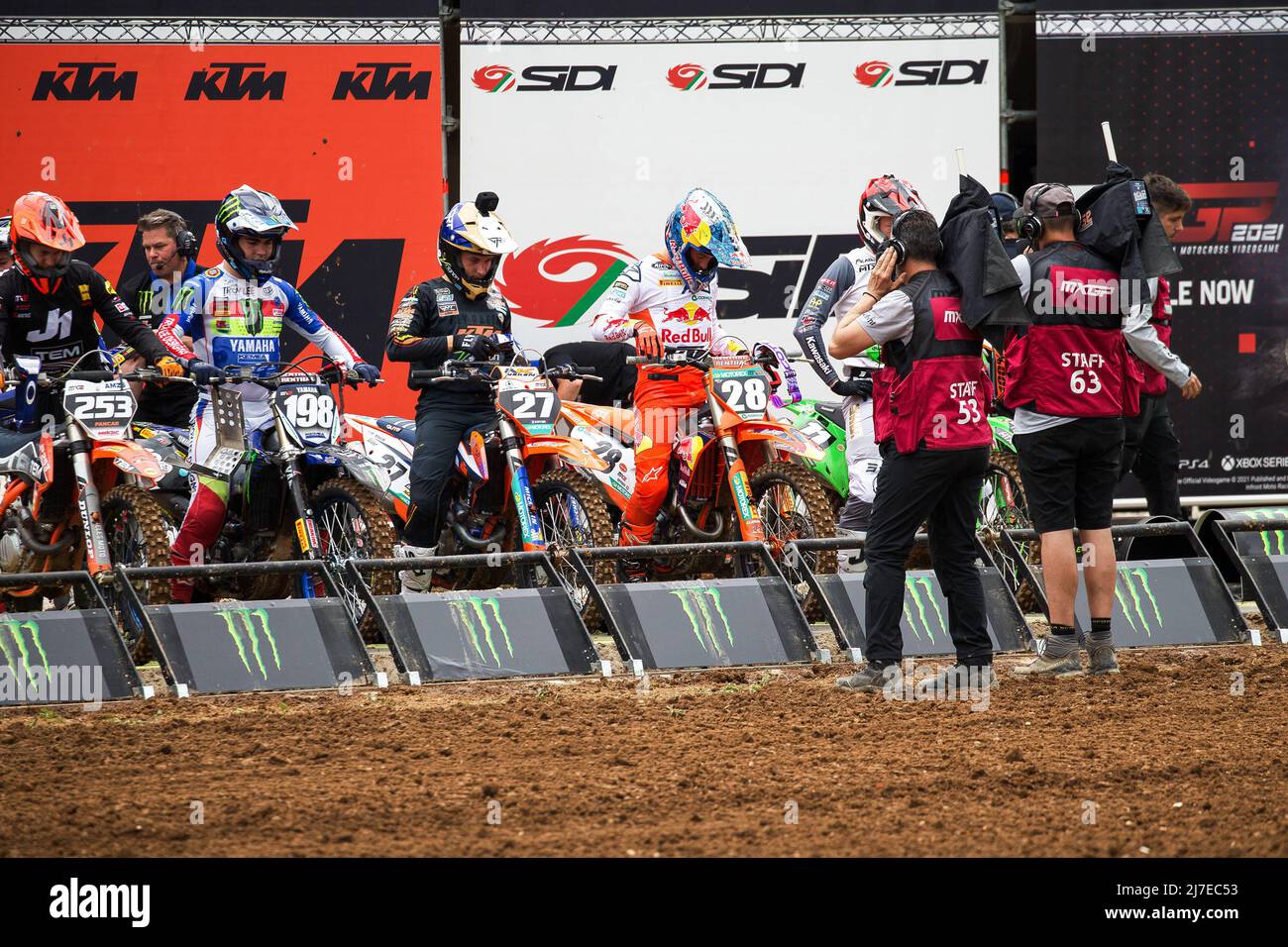 Parco di Maggiora, Maggiora (NO), Italia, 08 maggio 2022, Partenza linea MX2 nel corso del 2022 FIM MXGP/MX2 Campionato Mondiale di Motocross - MXGP d'Italia (Maggiora) - Motocross Foto Stock
