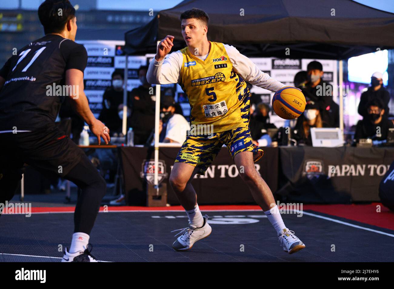 Dusan Popovic (UTSUNOMIYA BREX), 8 MAGGIO 2022 - 3x3 Basket : 3x3 JAPAN TOUR 2022 EXTREME Round.4 incontro finale maschile tra ALPHA.3x3 18-21 UTSUNOMIYA BREX a Odaiba, Tokyo, Giappone. (Foto di AFLO SPORT) Foto Stock