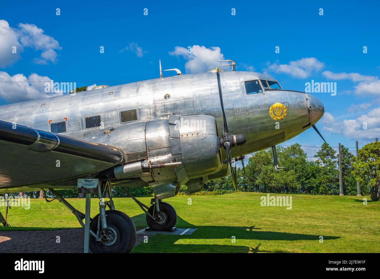 Old Douglas DC-3 per il paracadute jumping Foto Stock