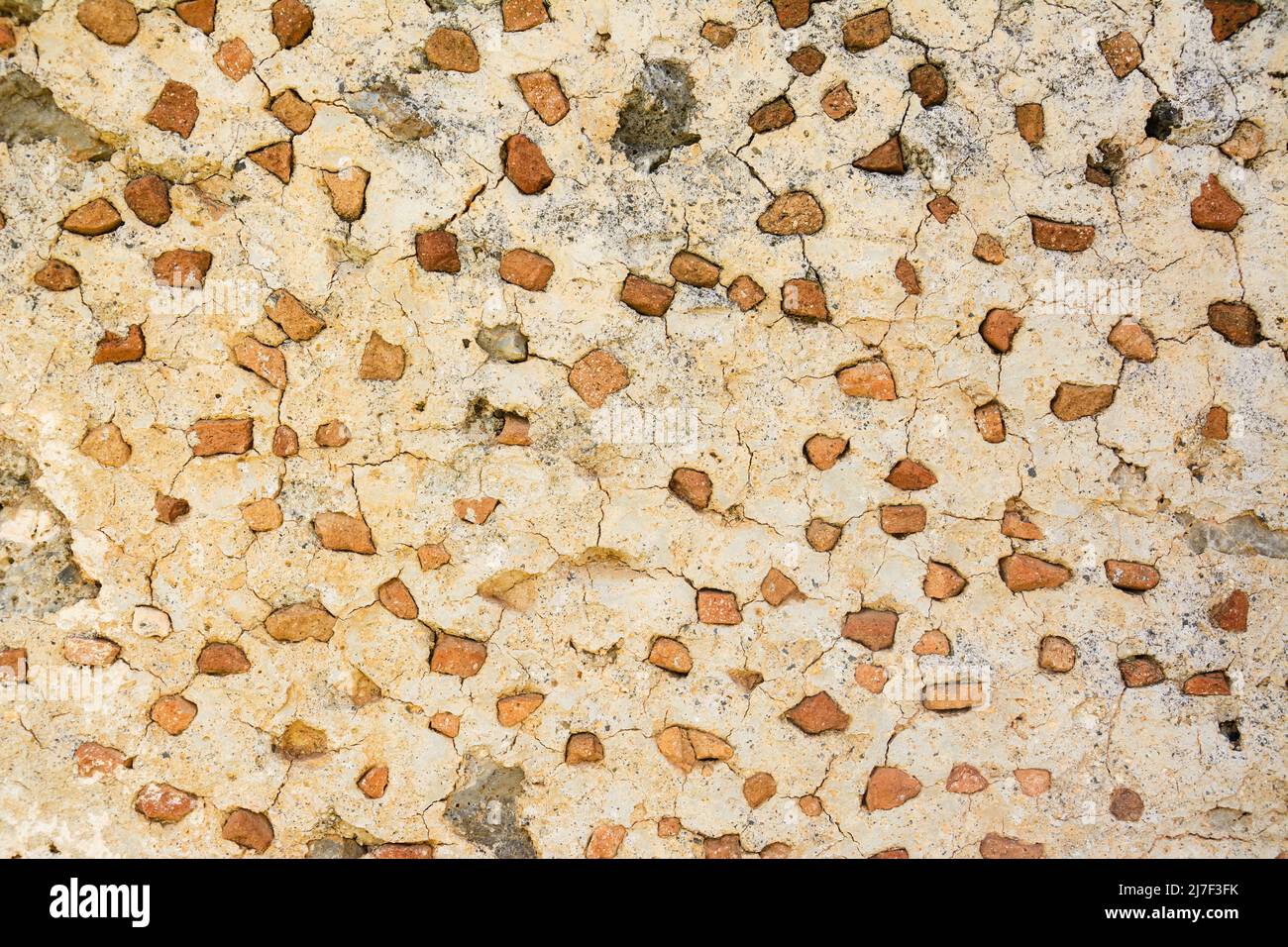 Vecchio muro di mattoni modello. Muro di pietra medievale. Sfondo, trama Foto Stock