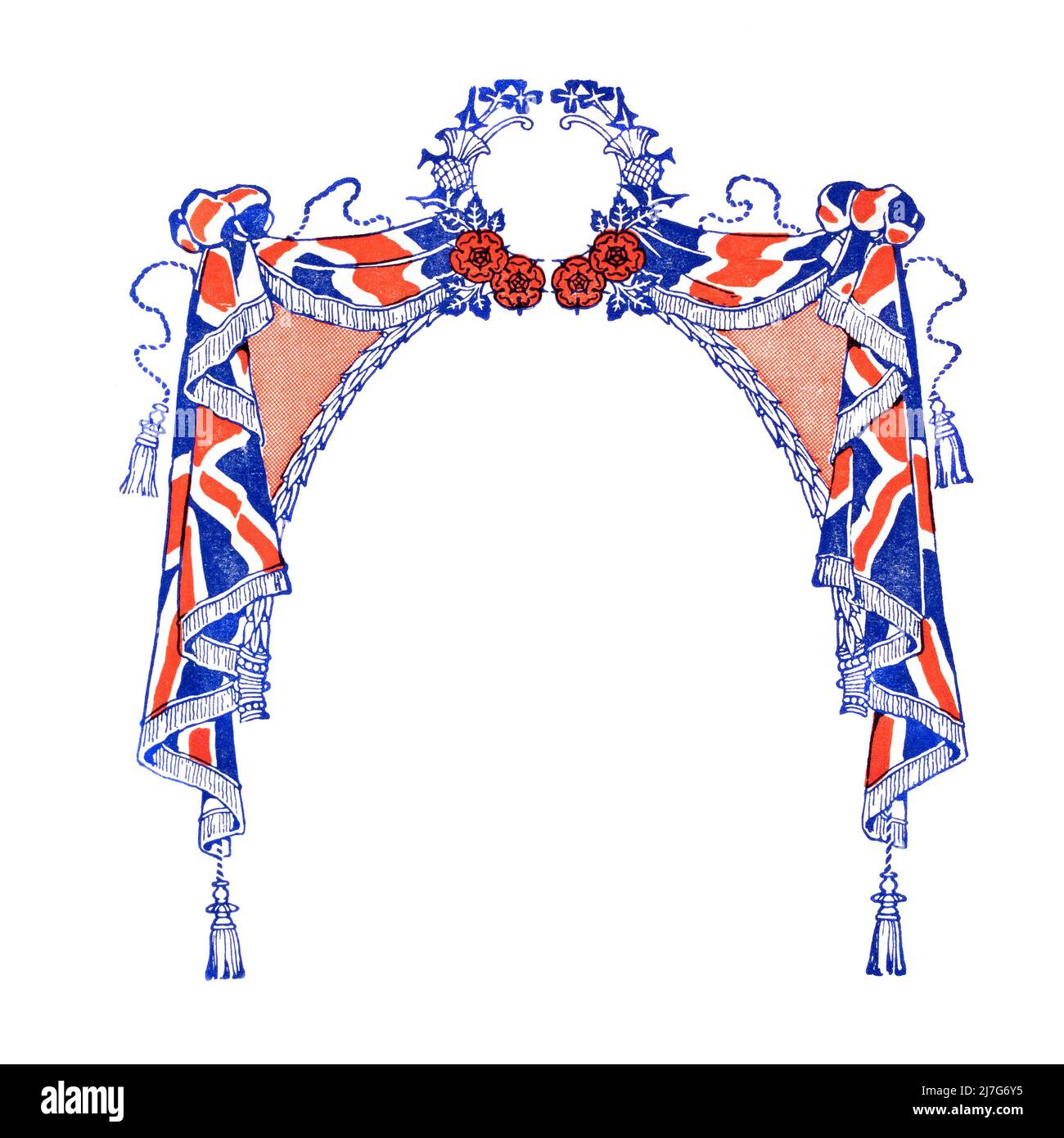 Vintage Union jack Great britain cornice formale di invito Foto Stock